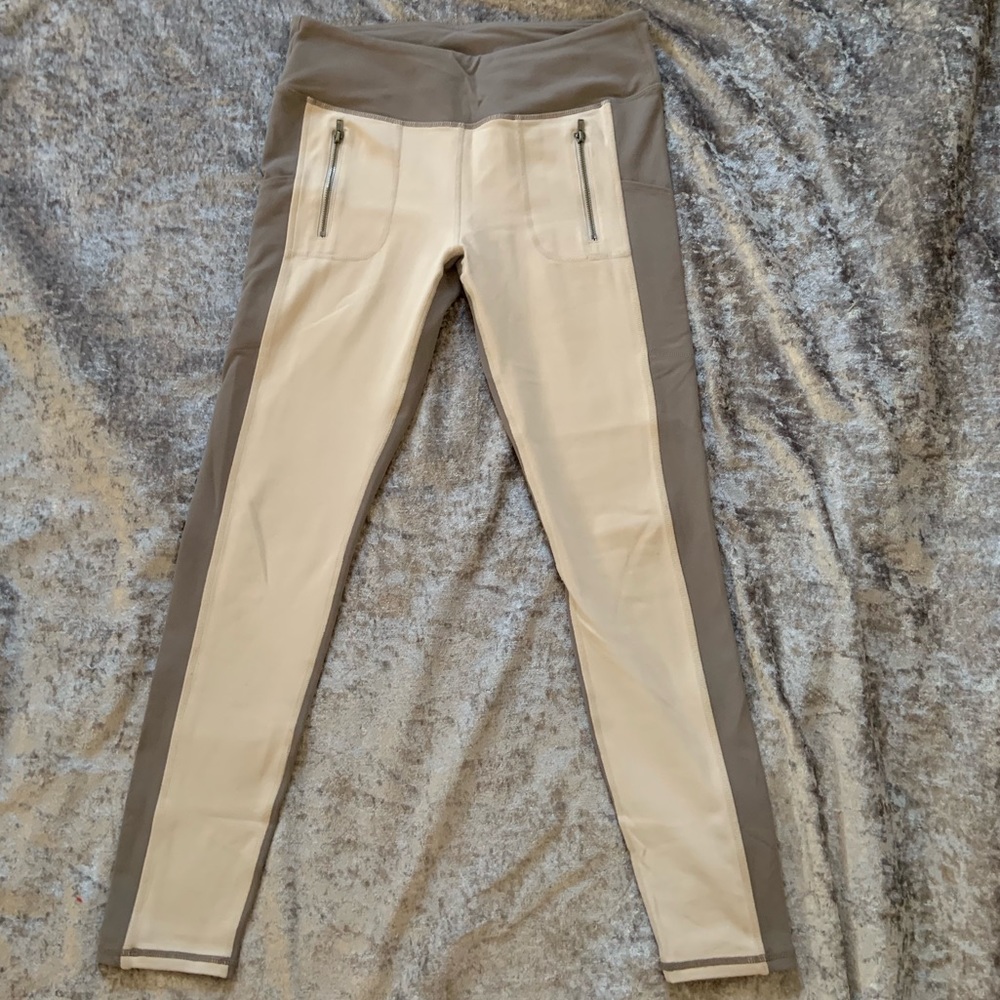 Fabletics - Legging - Cream & Grey - Size Small